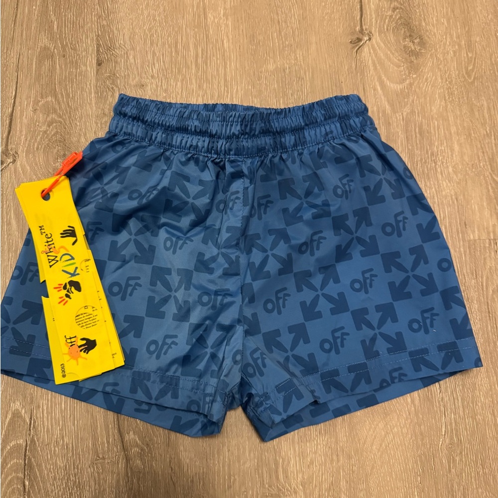 OFF WHITE KIDS MONOGRAM BEACH SHORT